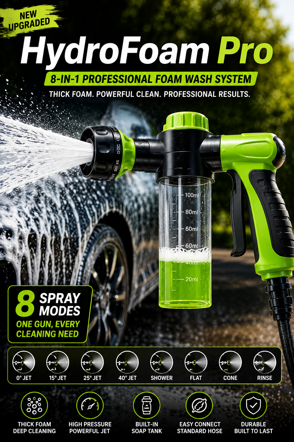Hydro Foam Pro™- | 8 in 1 Professional Foam Wash System