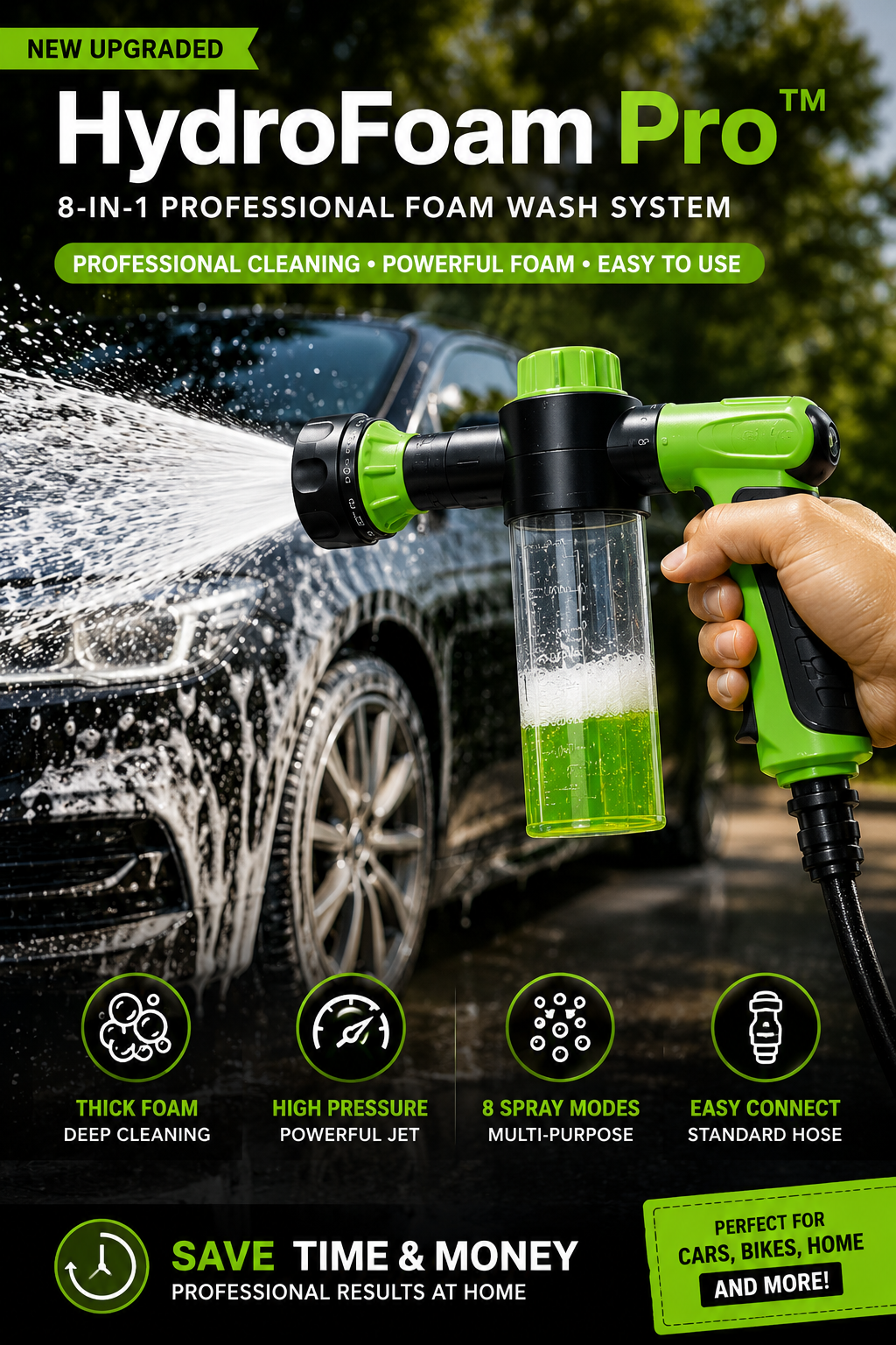 Hydro Foam Pro™- | 8 in 1 Professional Foam Wash System